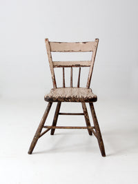 antique primitive plank seat chair