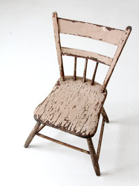 antique primitive plank seat chair
