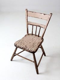 antique primitive plank seat chair