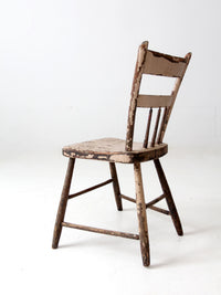 antique primitive plank seat chair
