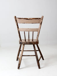 antique primitive plank seat chair