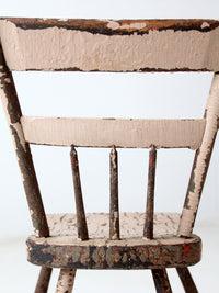 antique primitive plank seat chair