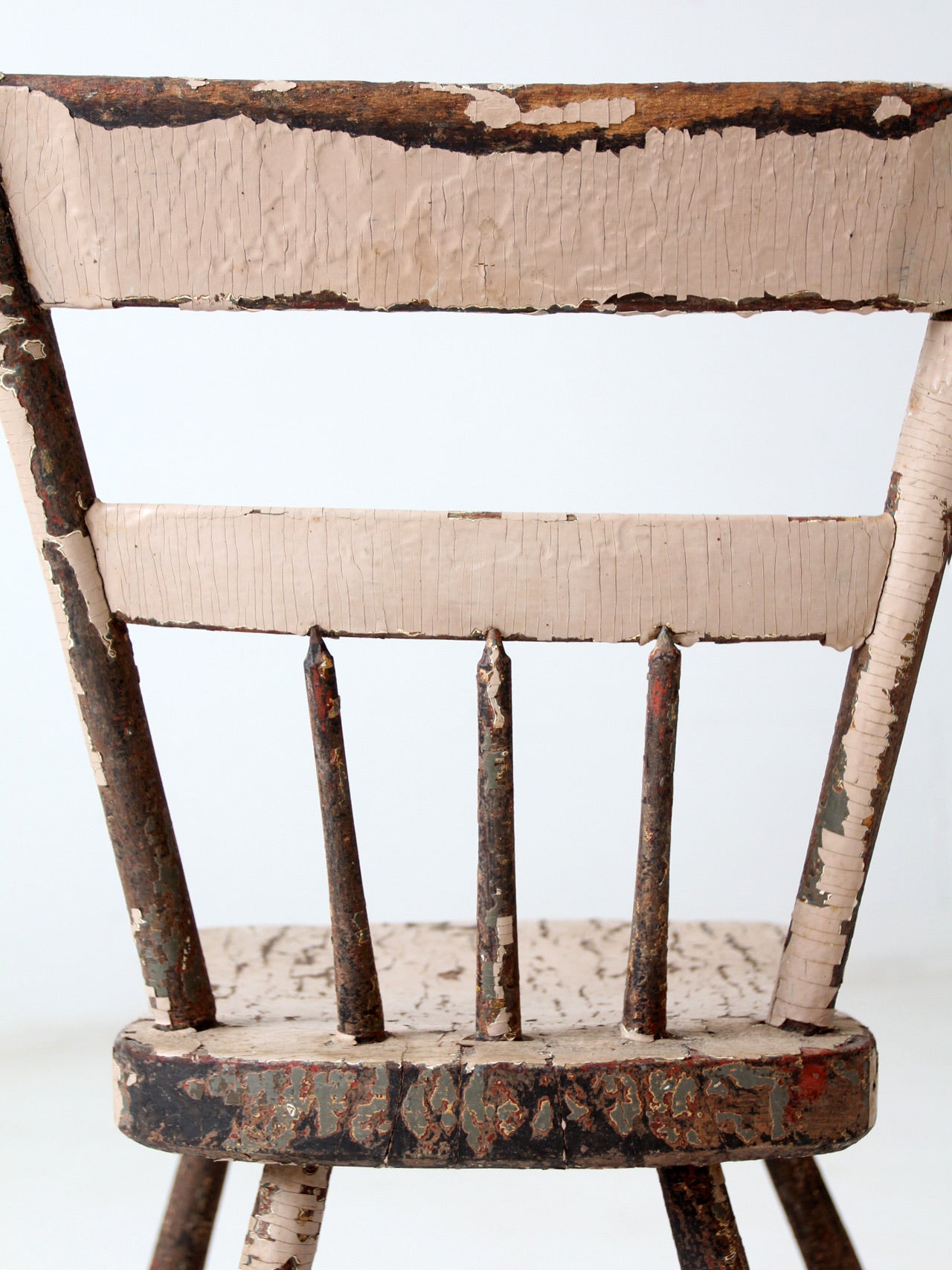 antique primitive plank seat chair