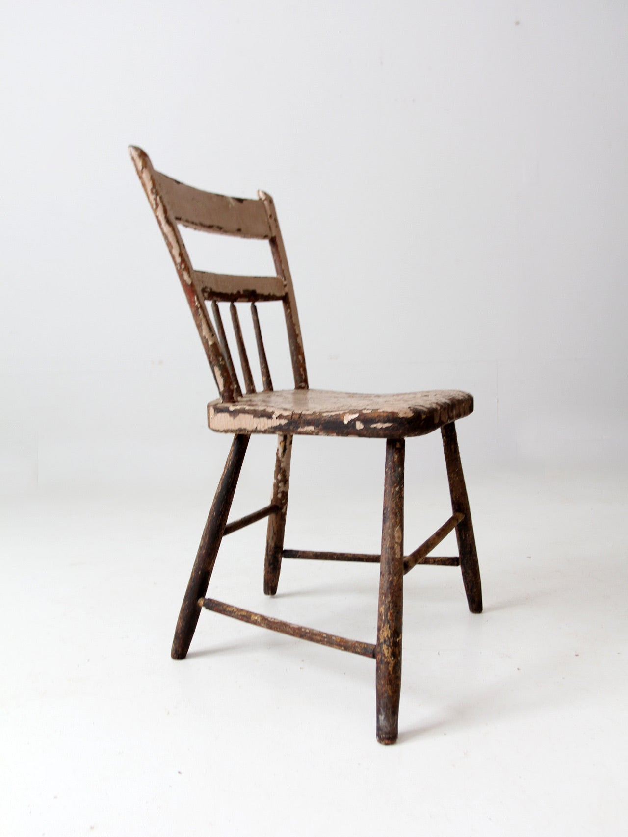 antique primitive plank seat chair