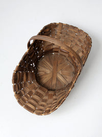 antique splint weave gathering basket