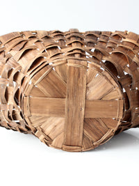 antique splint weave gathering basket