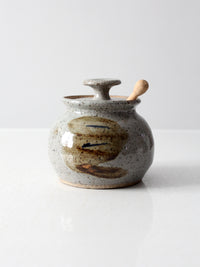 vintage studio pottery honey jar