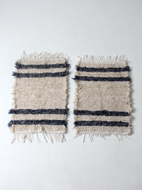 vintage hand loomed rug pair