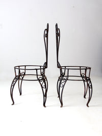 vintage metal garden chairs pair