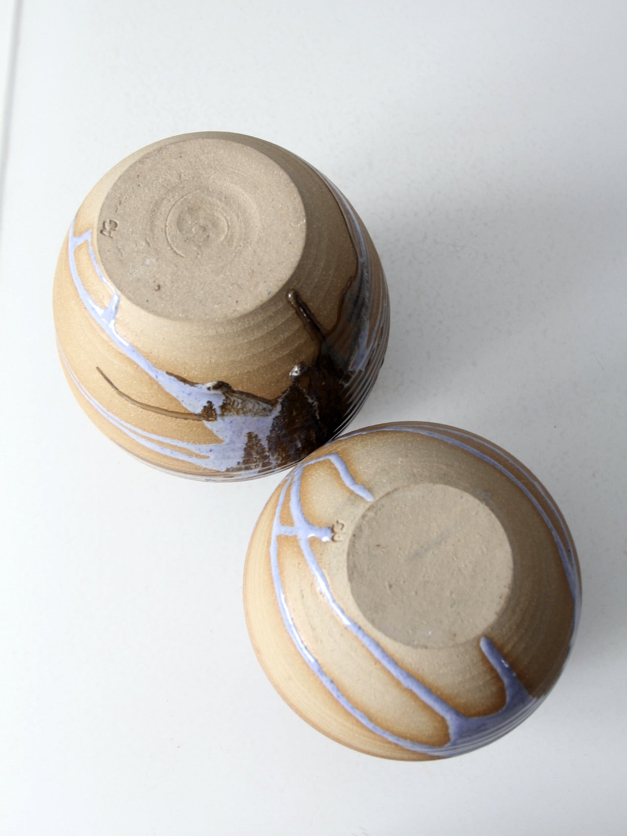 vintage studio pottery vases pair