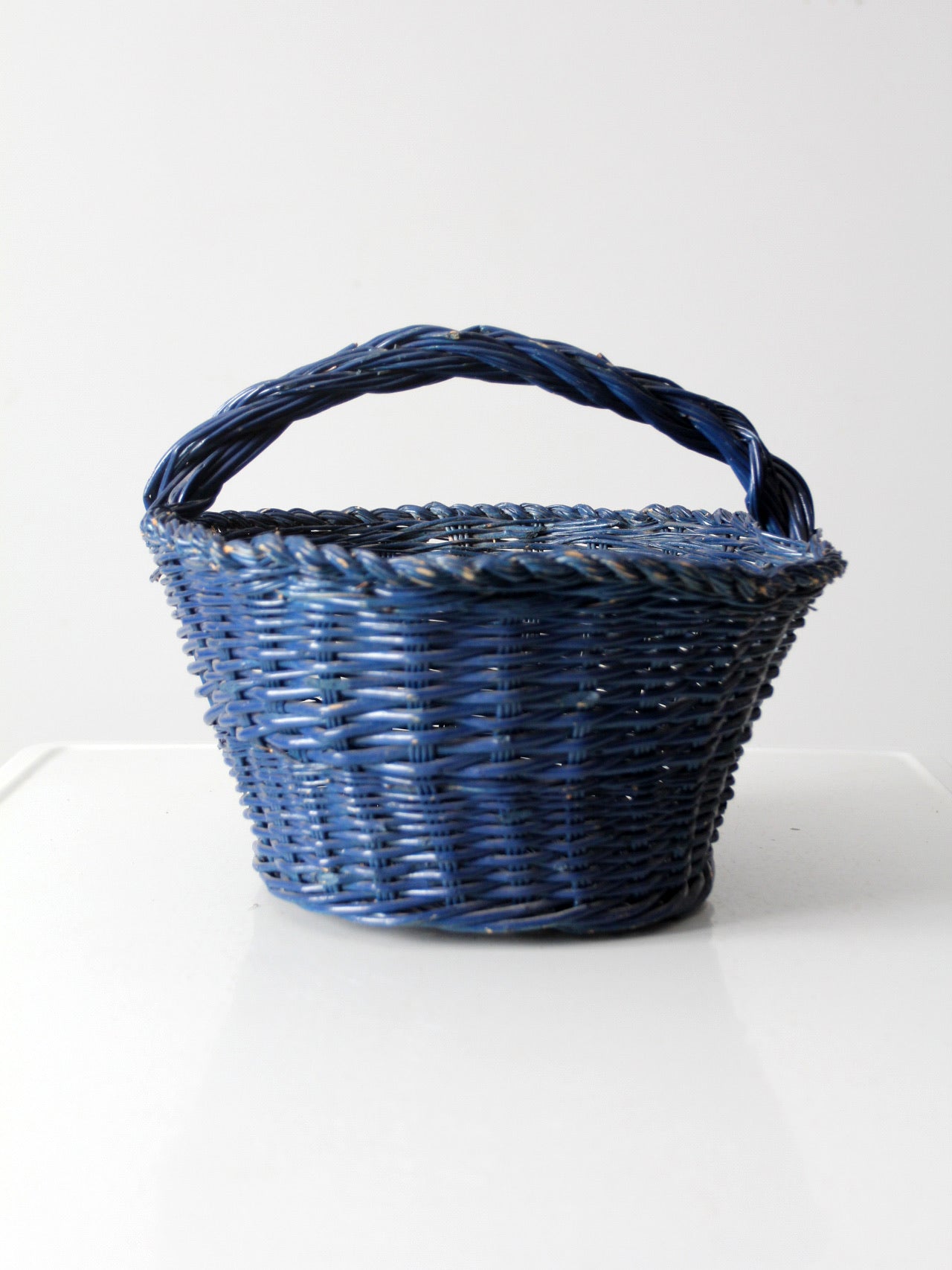vintage blue harvest basket