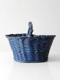 vintage blue harvest basket