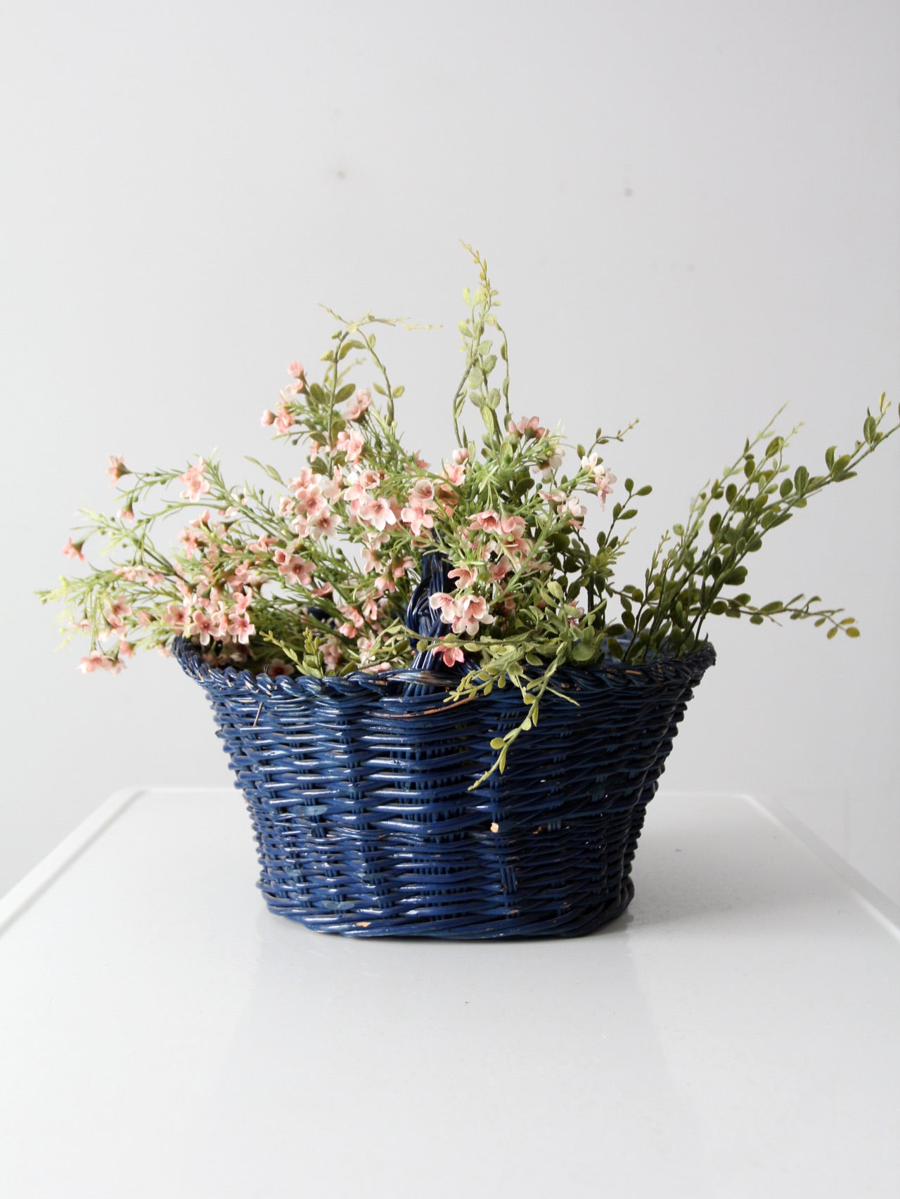 vintage blue harvest basket