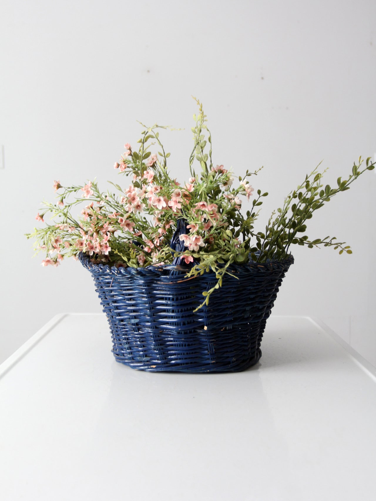 vintage blue harvest basket