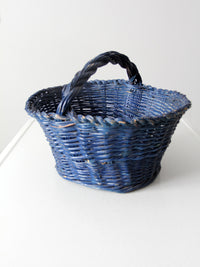 vintage blue harvest basket