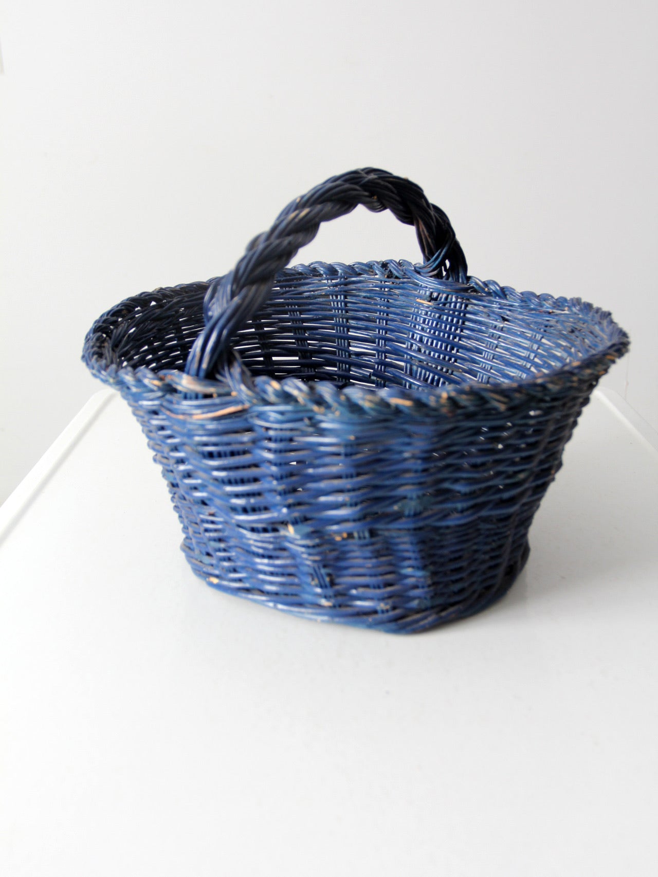 vintage blue harvest basket