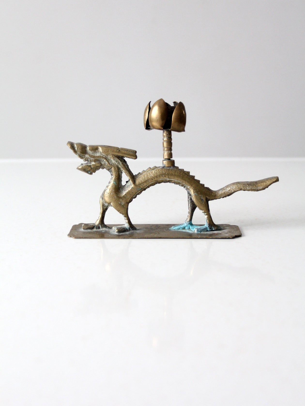 vintage Chinese brass candle holder