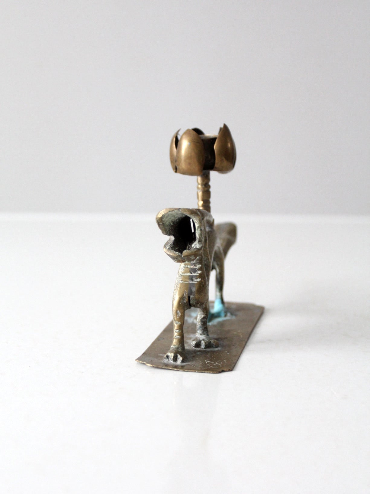 vintage Chinese brass candle holder