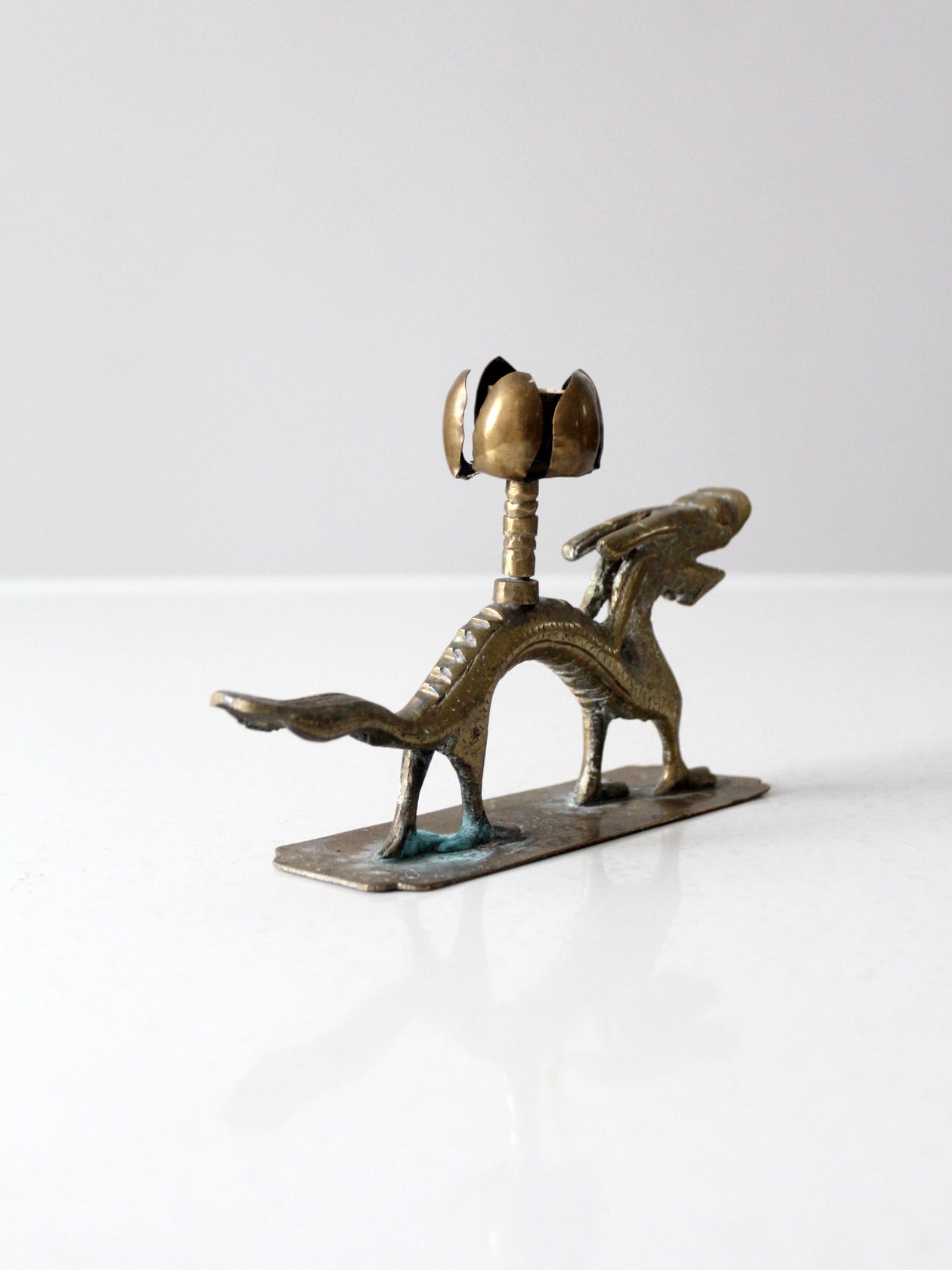 vintage Chinese brass candle holder