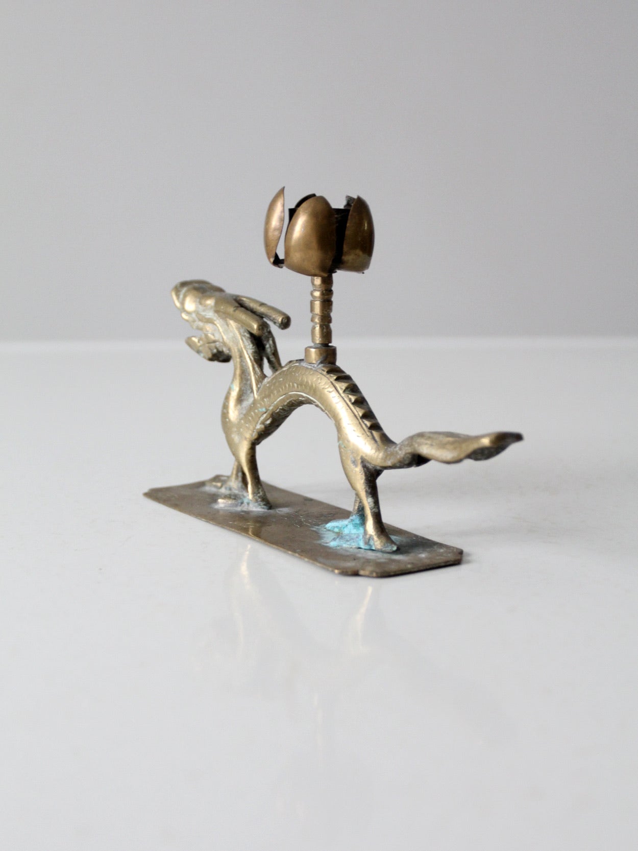 vintage Chinese brass candle holder