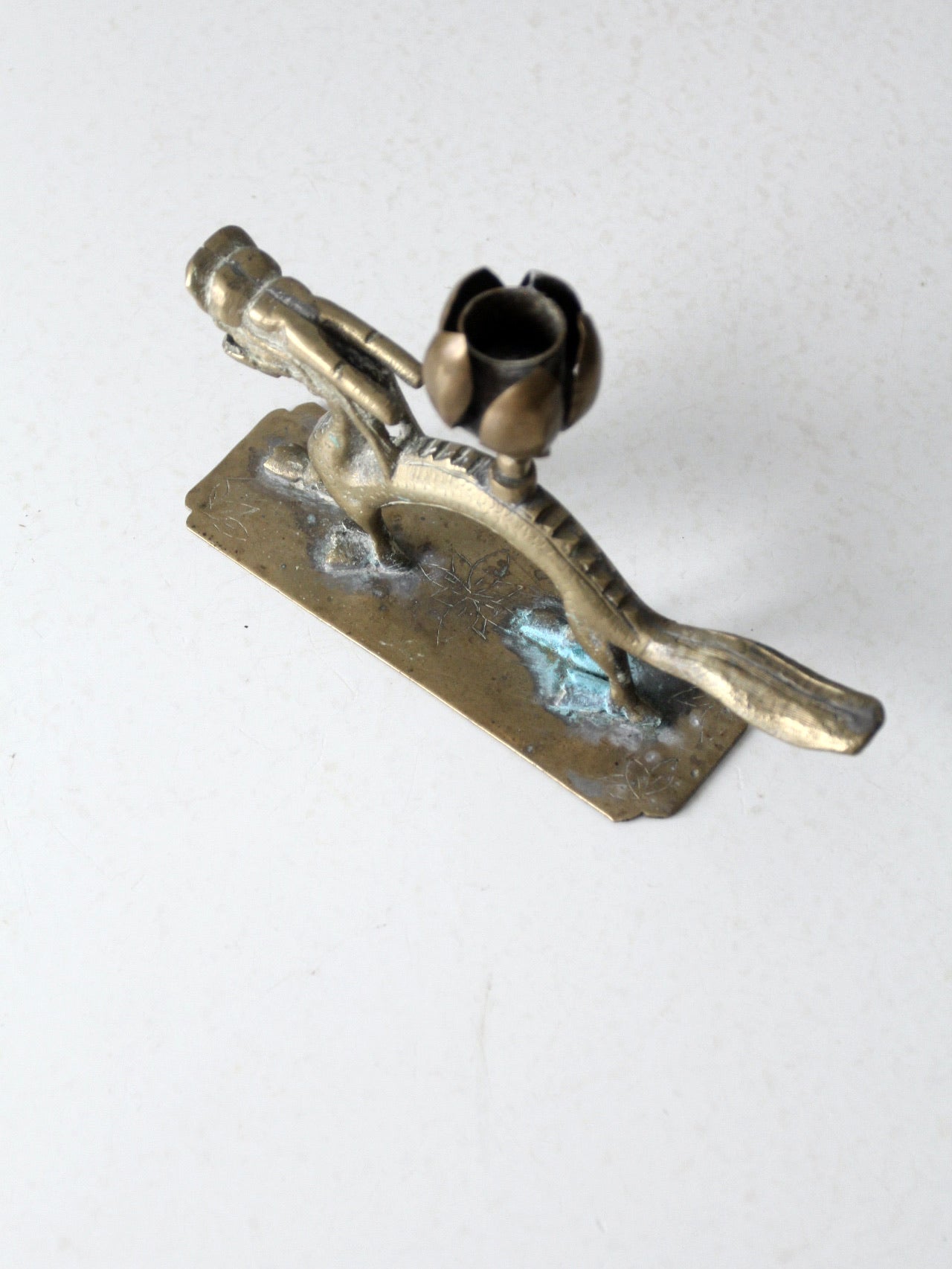 vintage Chinese brass candle holder