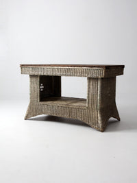 antique wicker library table