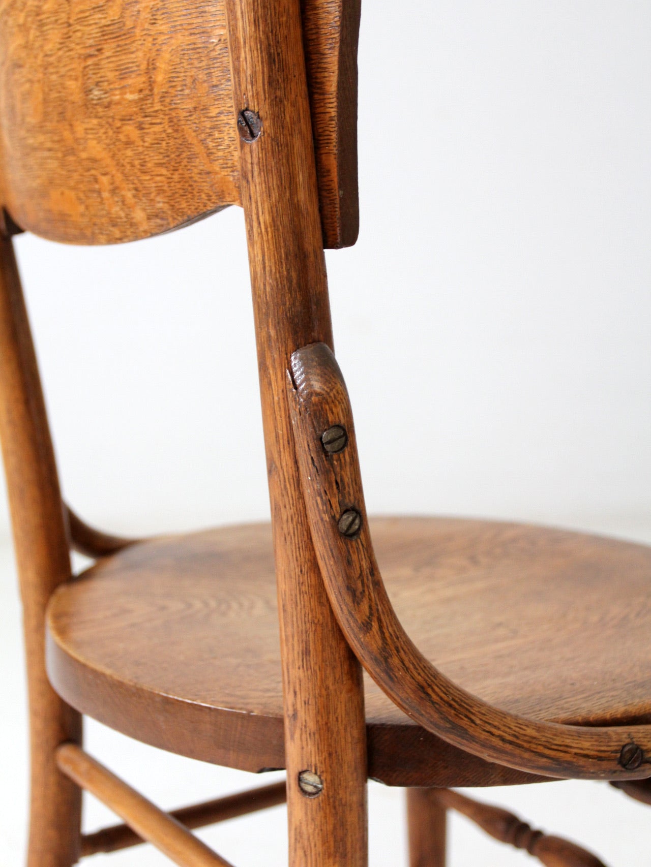antique bentwood chair with cutout back
