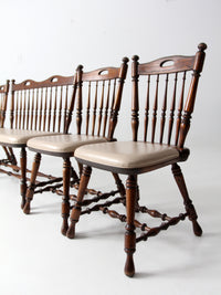 vintage oak dining chairs and bench set 4