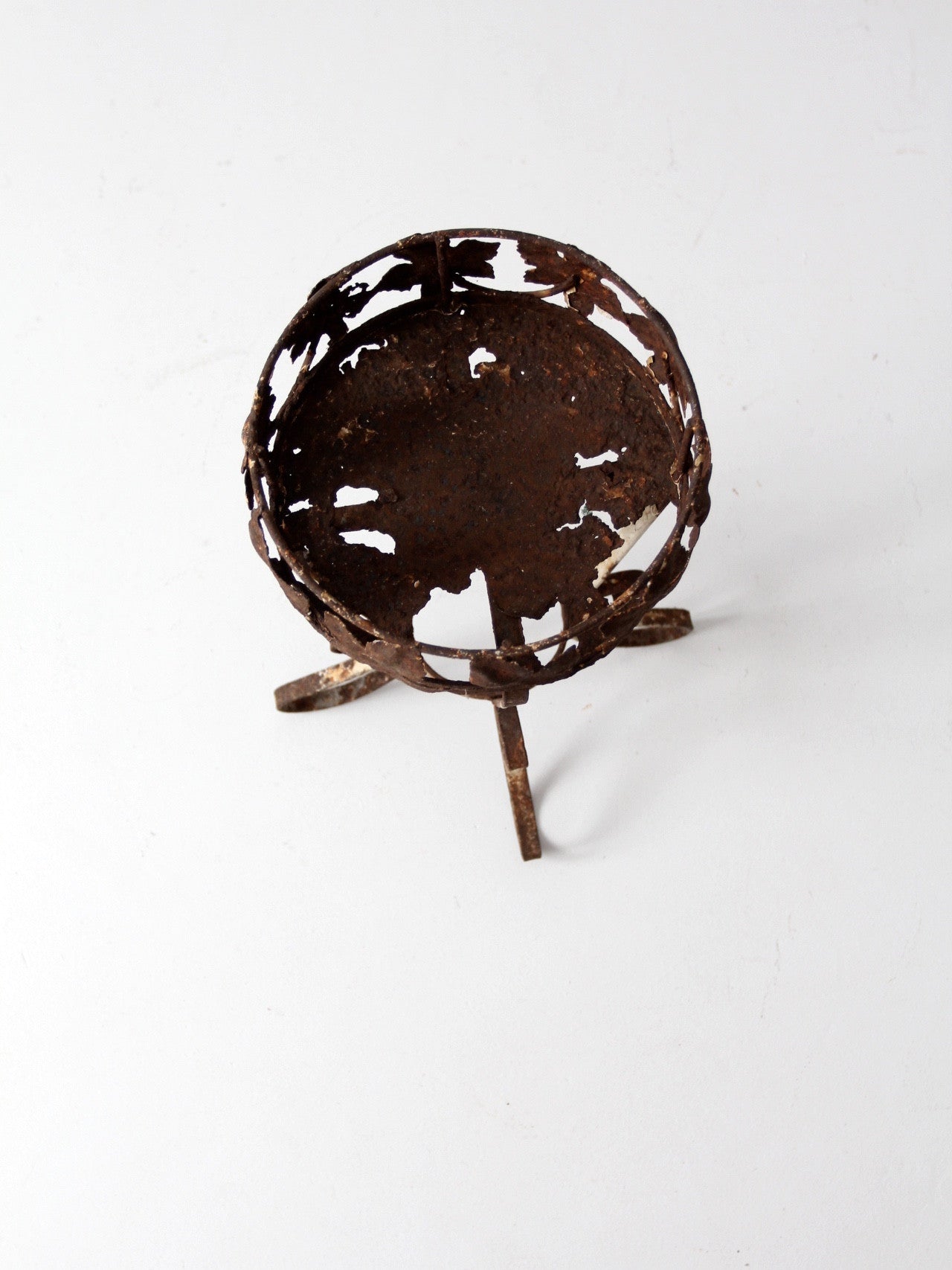 vintage white iron plant stand