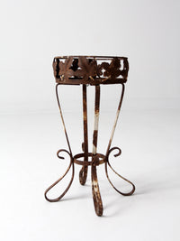 vintage white iron plant stand