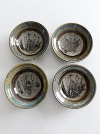 vintage studio pottery bowls set of 4