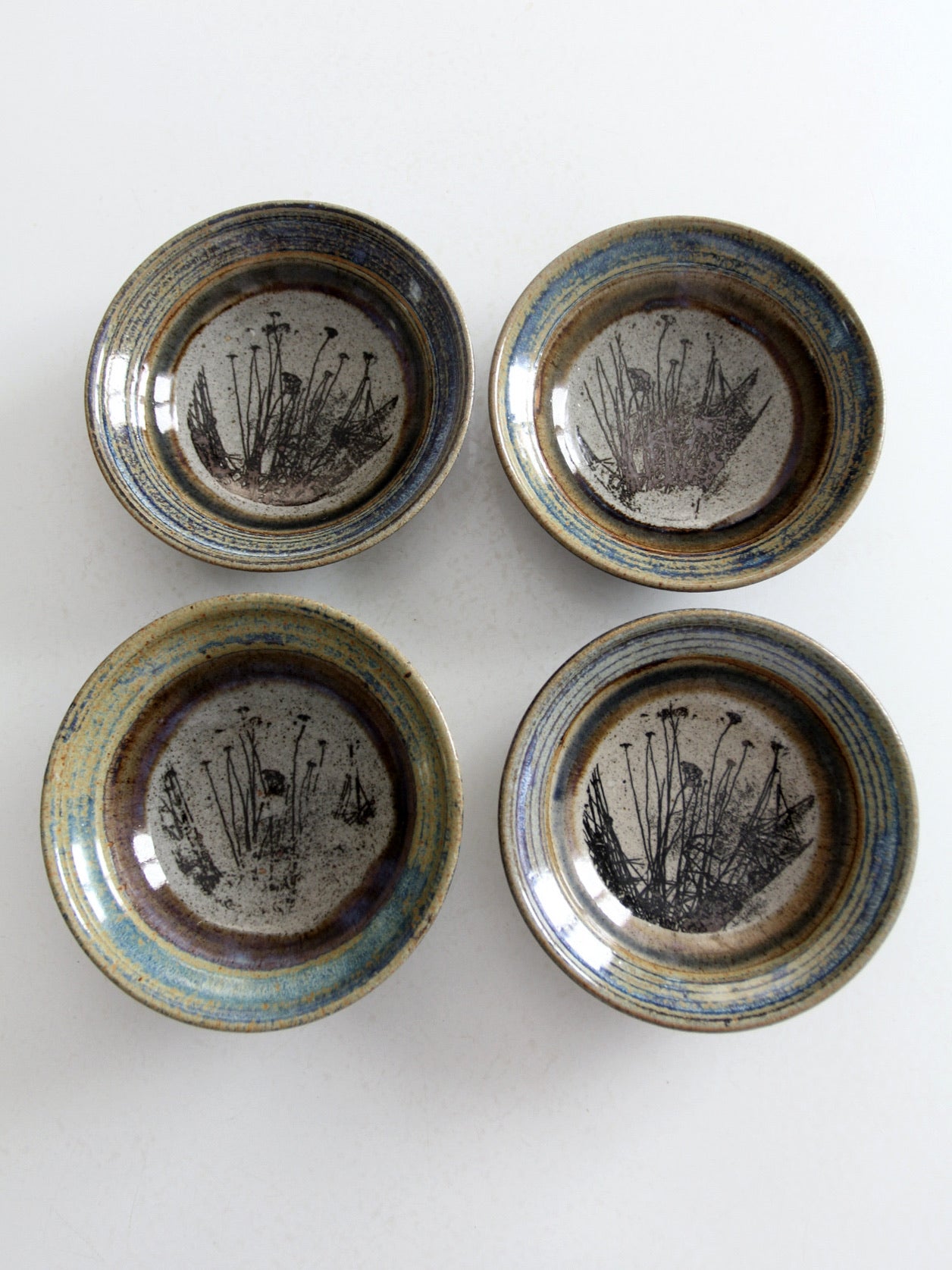 vintage studio pottery bowls set of 4
