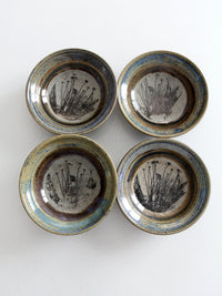 vintage studio pottery bowls set of 4