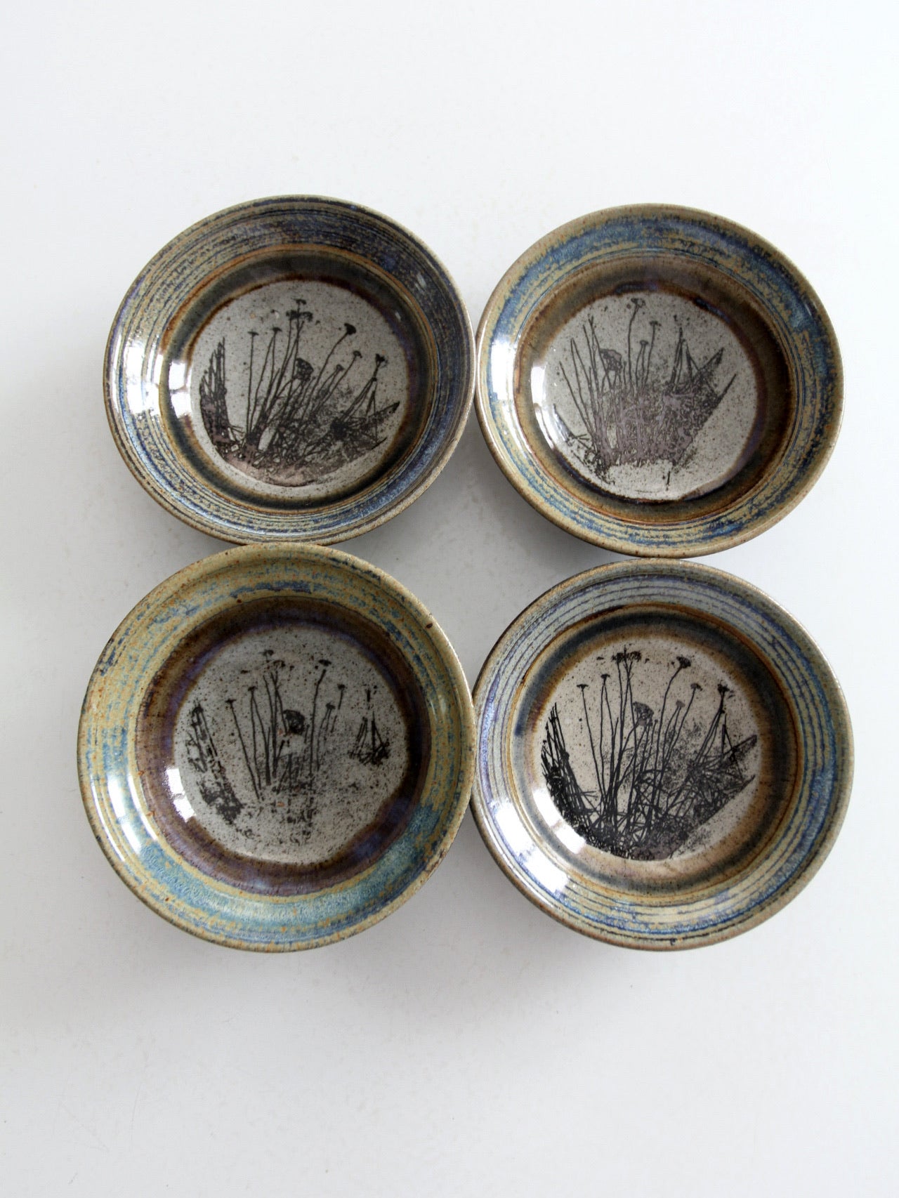 vintage studio pottery bowls set of 4