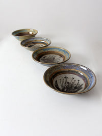 vintage studio pottery bowls set of 4