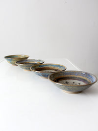 vintage studio pottery bowls set of 4