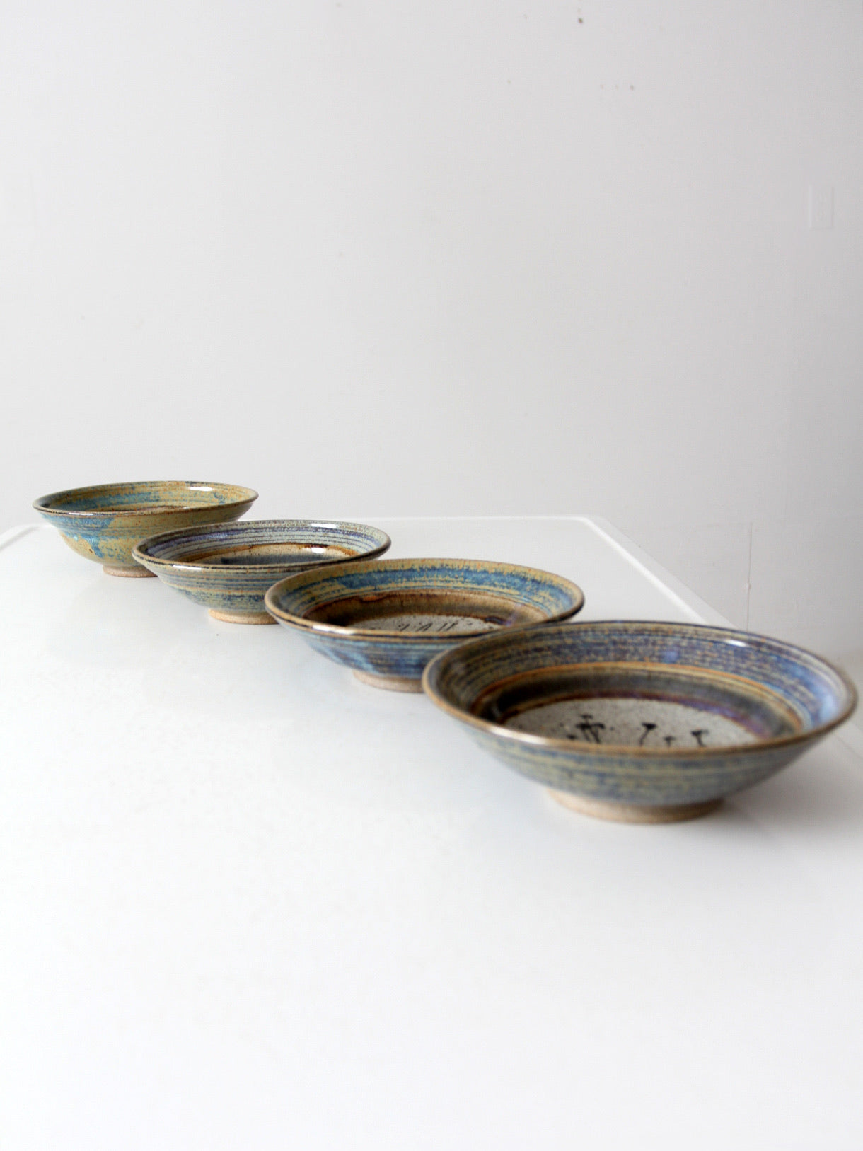 vintage studio pottery bowls set of 4