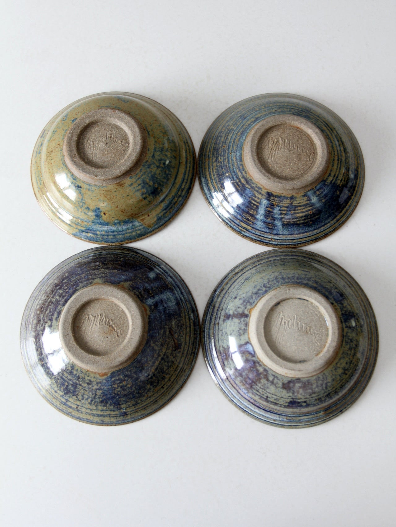 vintage studio pottery bowls set of 4