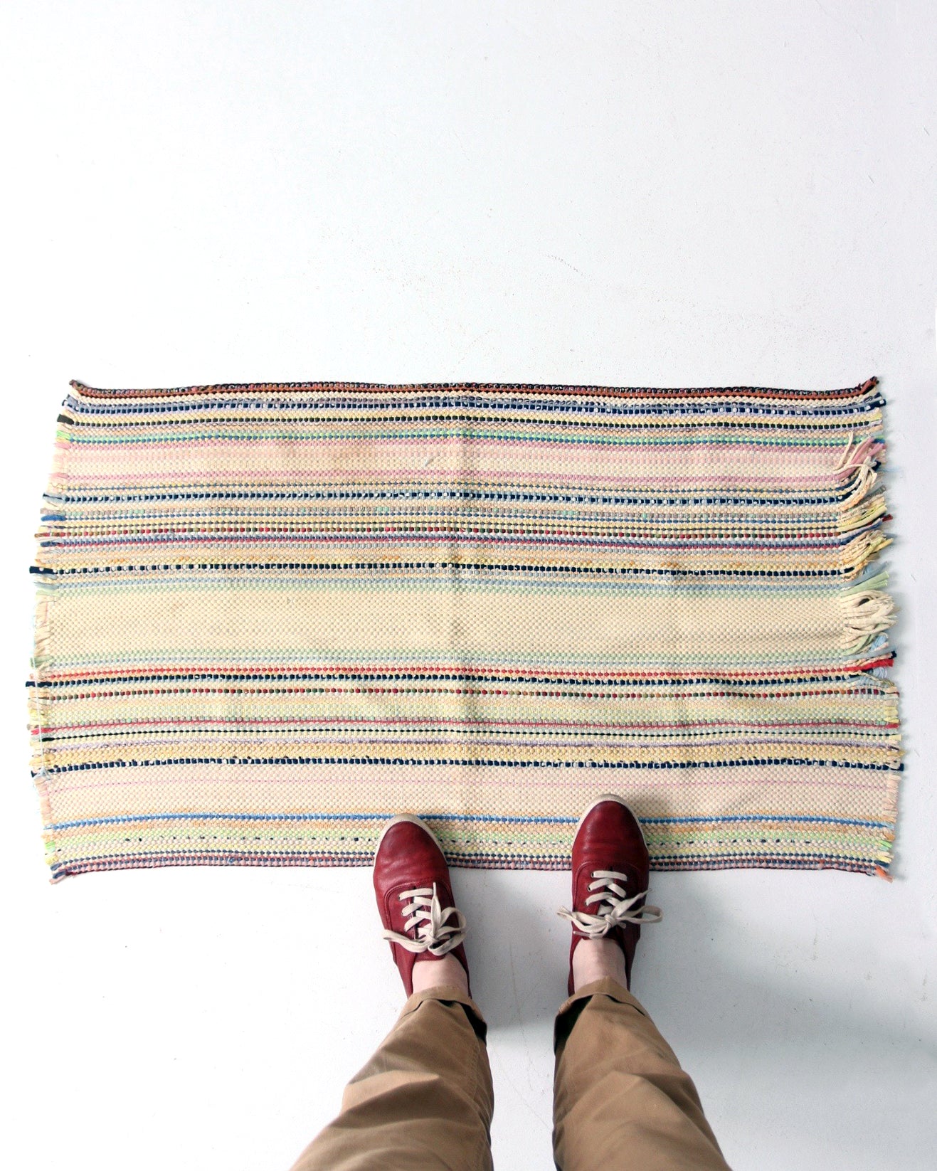 vintage stripe throw rug, 41 x 24