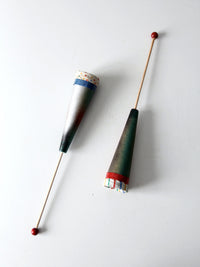 vintage pop up clown cone puppets pair