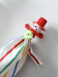 vintage pop up clown cone puppets pair