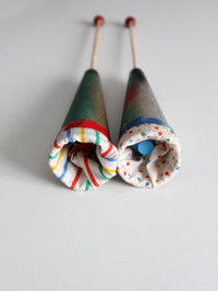 vintage pop up clown cone puppets pair