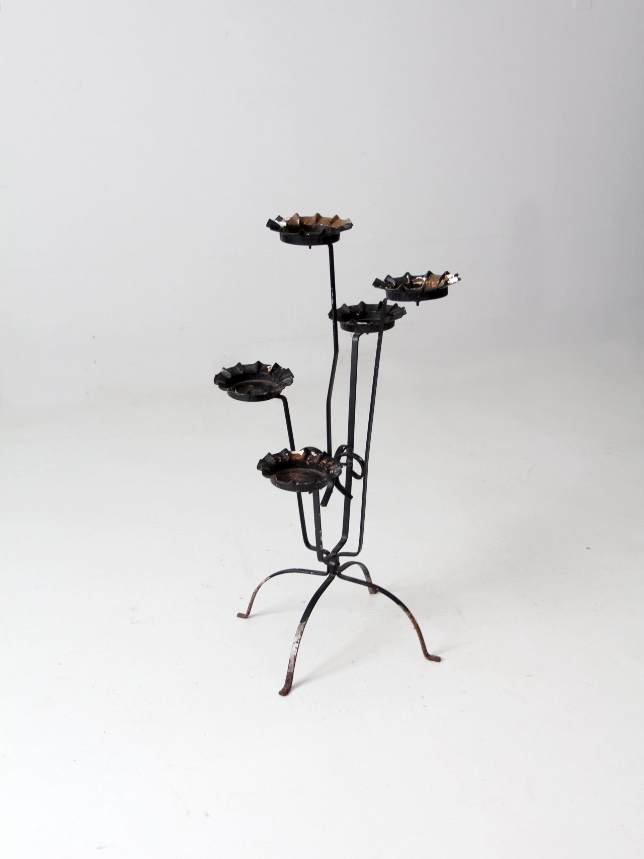 mid-century tiered metal plant stand