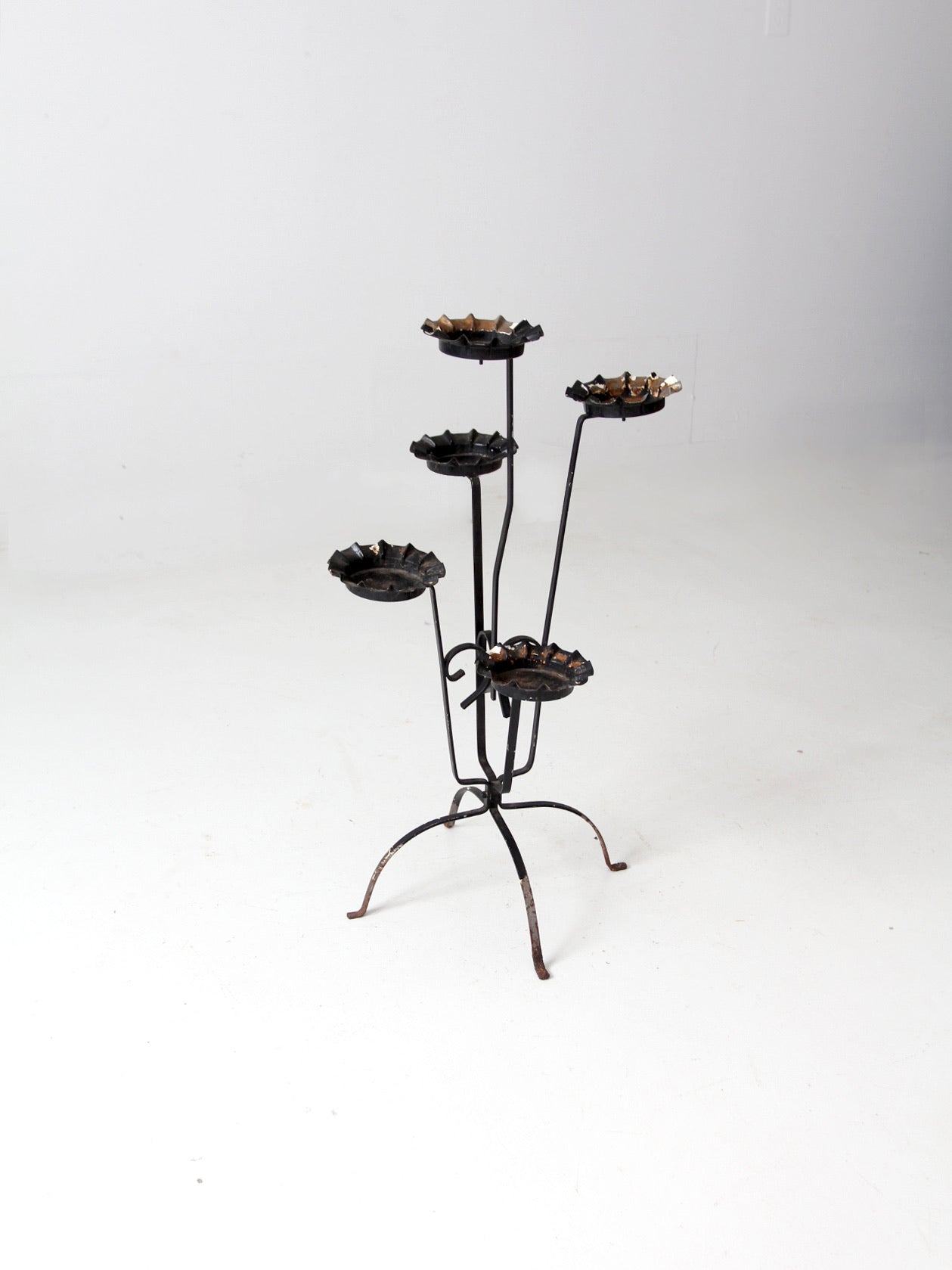 mid-century tiered metal plant stand