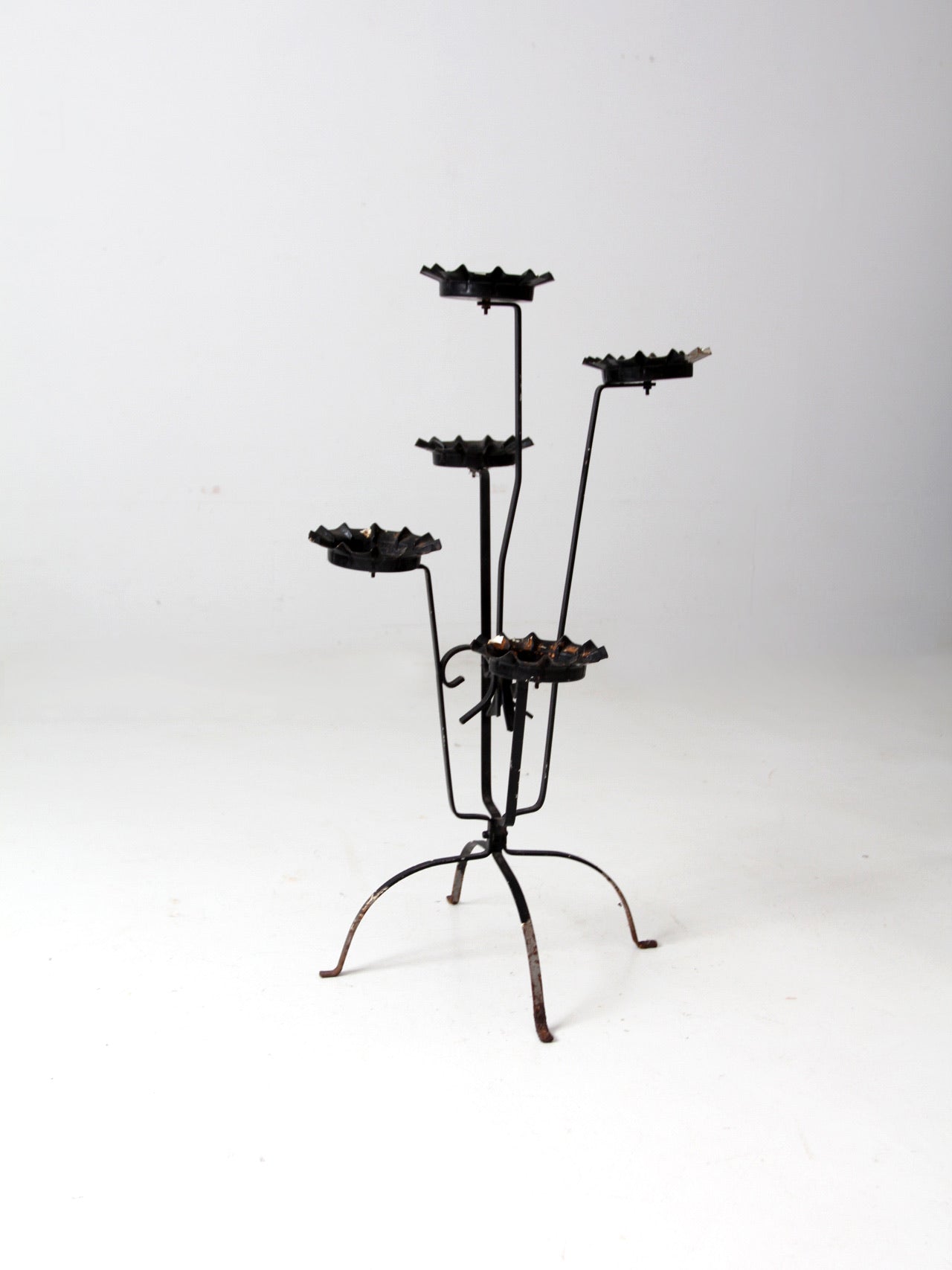 mid-century tiered metal plant stand