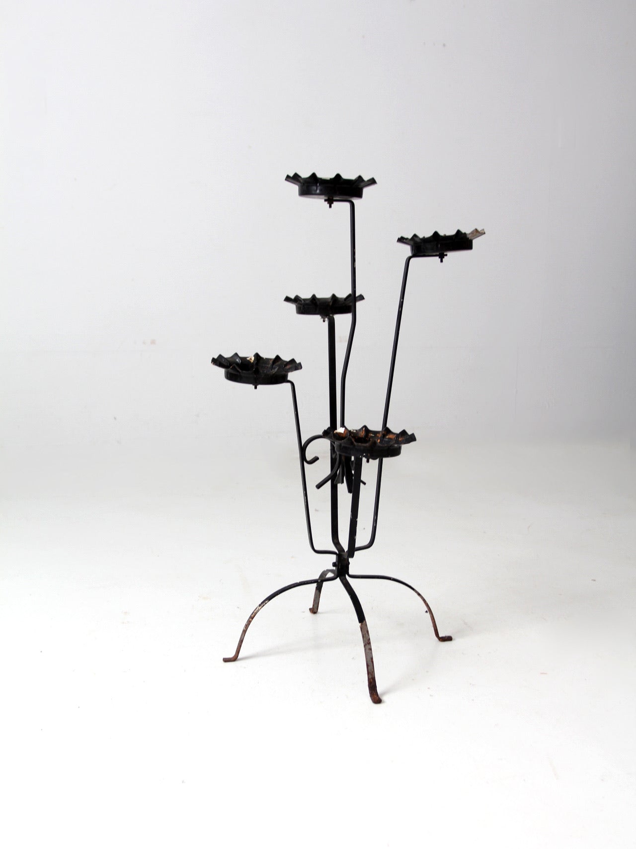 mid-century tiered metal plant stand