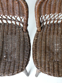 antique wicker chairs pair
