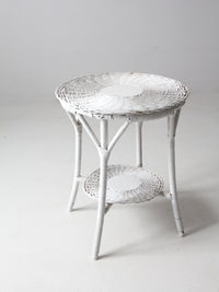 antique white wicker table