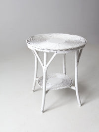 antique white wicker table