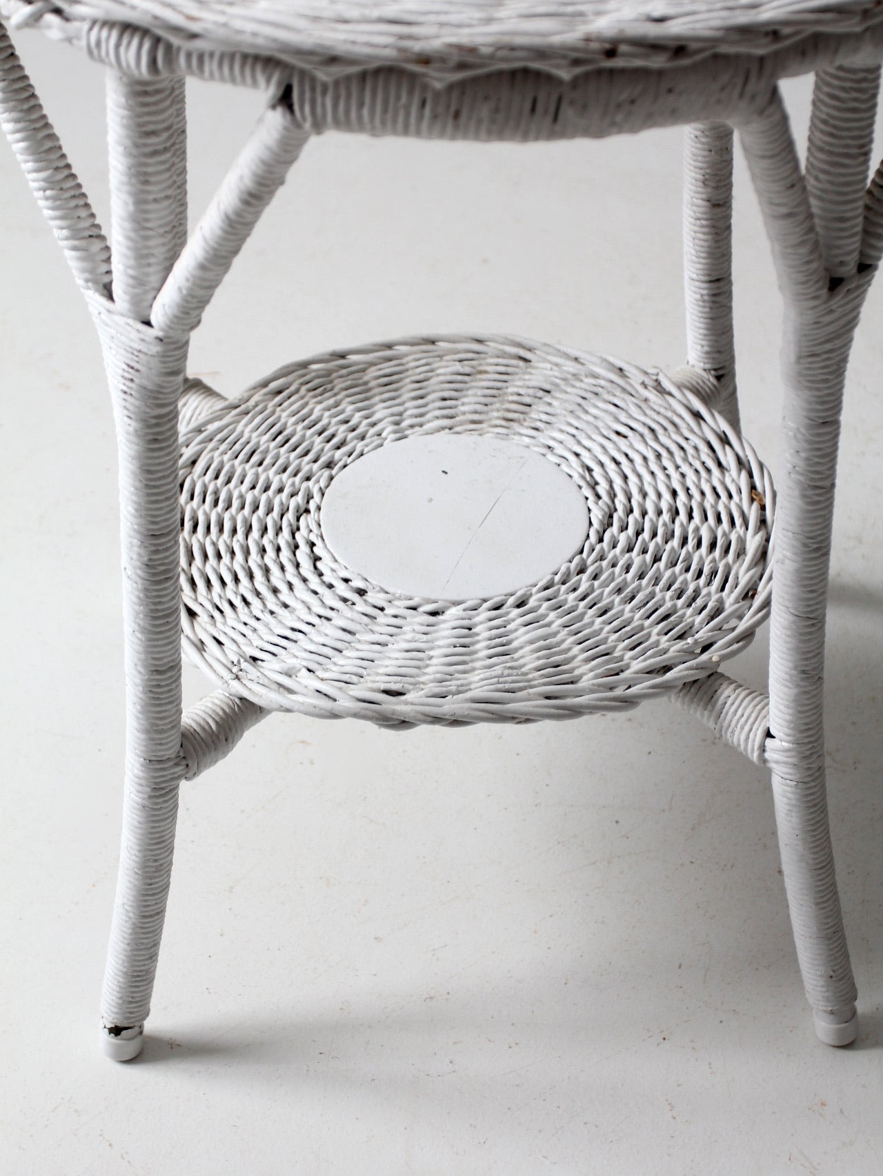 antique white wicker table